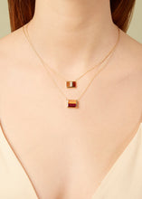 Load image into Gallery viewer, BI MAXI BAGUETTE MOONSTONE + RHODONITE NECKLACE
