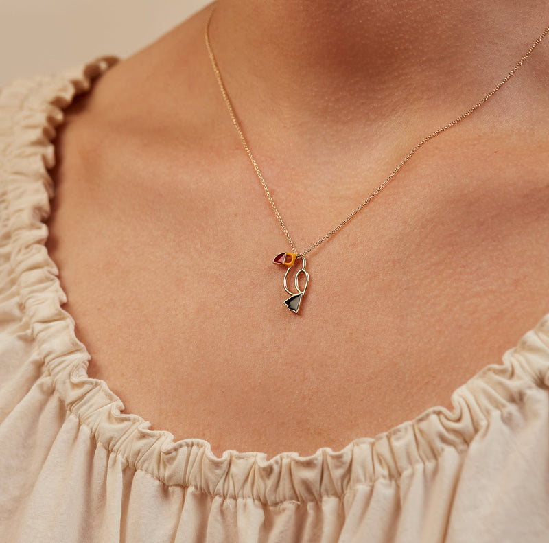 TUCAN ENAMEL NECKLACE