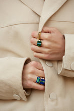 Load image into Gallery viewer, DECO EMPANADA MALACHITE RING
