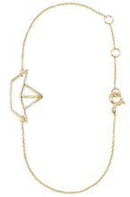 Load image into Gallery viewer, Gold chain bracelet with paper boat shaped pendant 
