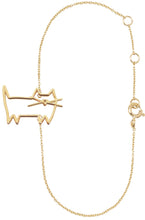 Load image into Gallery viewer, Gold chain bracelet with cat shaped pendant
