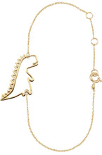 Load image into Gallery viewer, Gold chain bracelet with dinosaur shaped pendant
