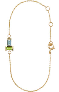 TU Y YO AQUAMARINE + PERIDOT BRACELET