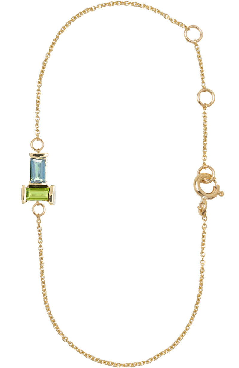 TU Y YO AQUAMARINE + PERIDOT BRACELET