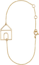Load image into Gallery viewer, Gold chain bracelet with house shaped pendant
