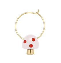Load image into Gallery viewer, L&#39;AMANITA WHITE + RED EARRING CIRCLE
