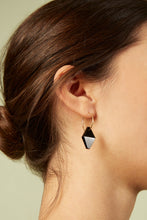 Load image into Gallery viewer, ROMBO BLACK AGATE EARRING CIRCLE
