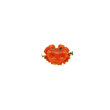 Load image into Gallery viewer, Gold earring with mini crab shaped coral
