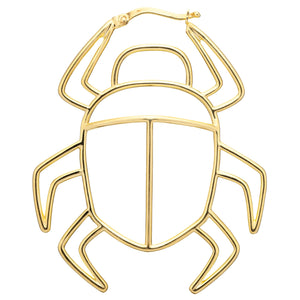 Gold scarab beetle shaped maxi earring