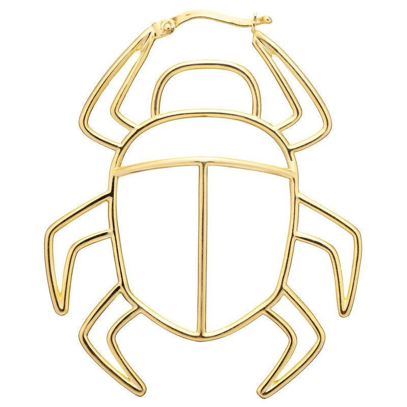 Gold scarab beetle shaped maxi earring