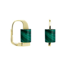 Load image into Gallery viewer, DECO CILINDRO MALACHITE M EARRINGS
