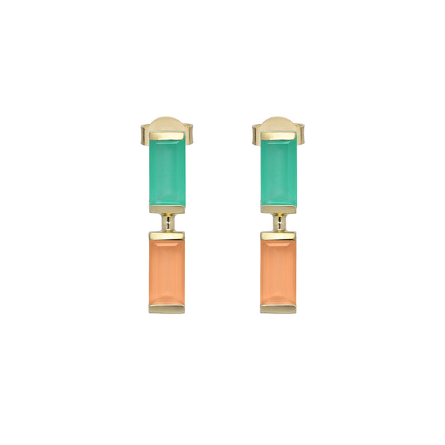 COMPUESTA BAGUETTE CHRYSOPRASE + MOONSTONE