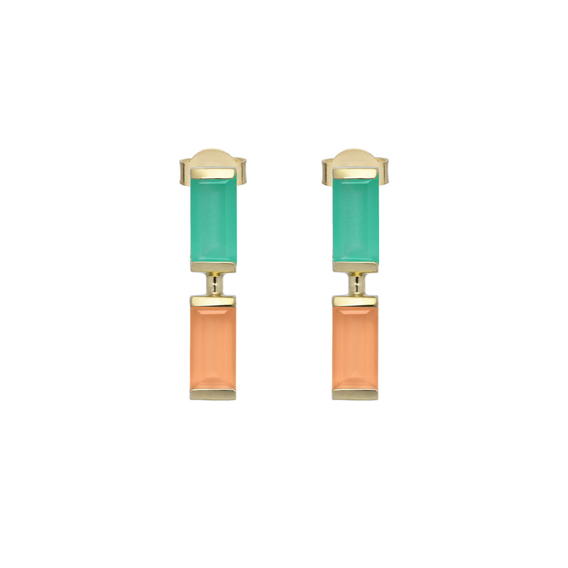 COMPUESTA BAGUETTE CHRYSOPRASE + MOONSTONE