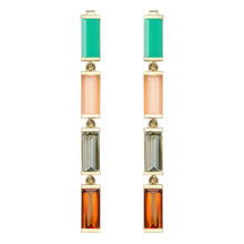 Load image into Gallery viewer, DECO MAXI BAGUETTE MULTICOLOR EARRINGS
