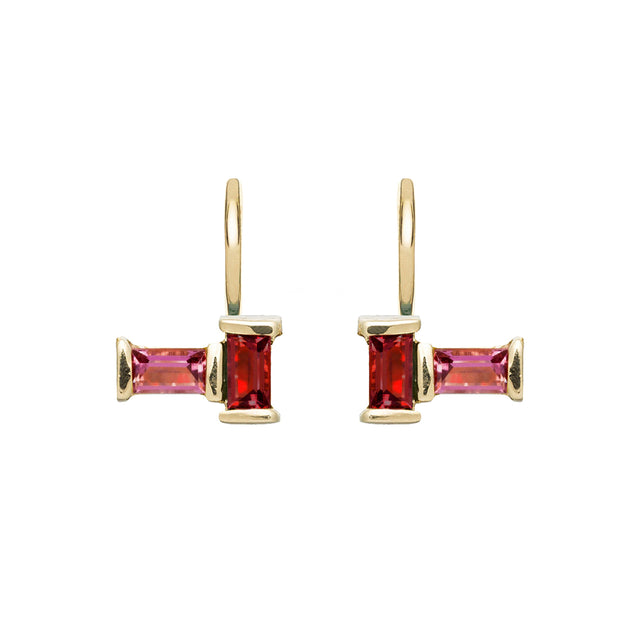 TU Y YO M PINK TOURMALINE + GARNET EARRINGS