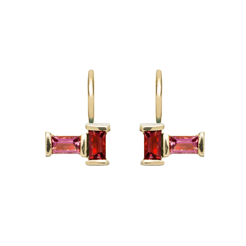 TU Y YO M PINK TOURMALINE + GARNET EARRINGS