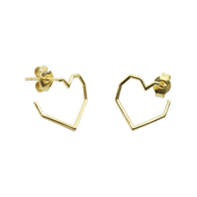 Load image into Gallery viewer, Gold heart shaped earrings
