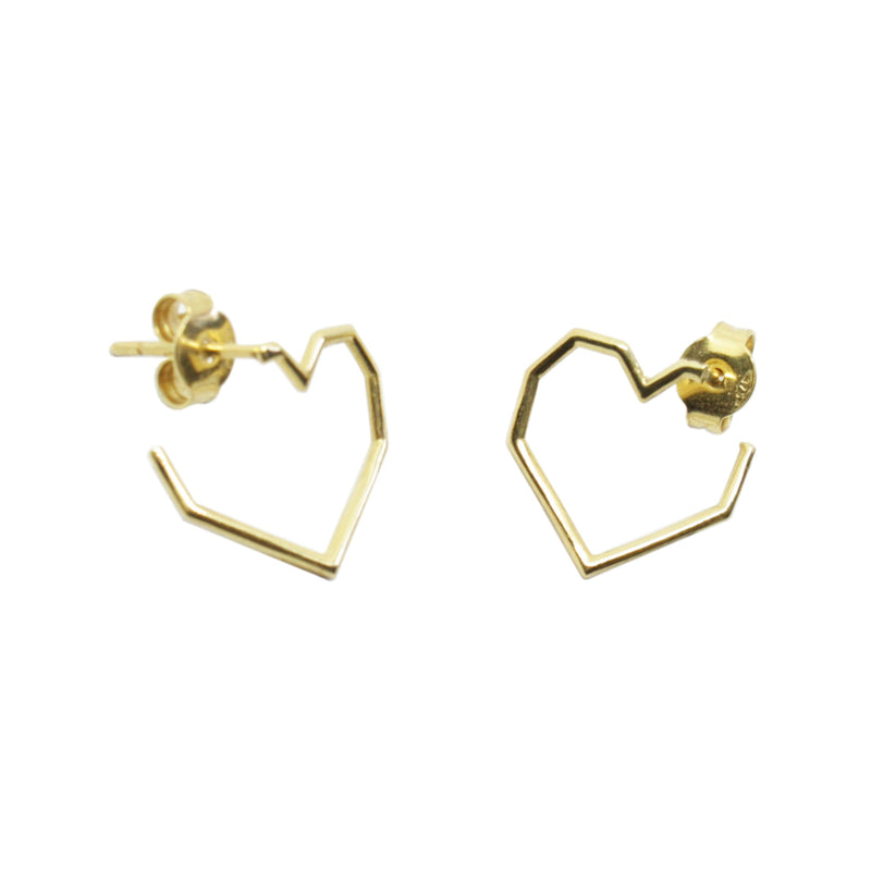 Gold heart shaped earrings