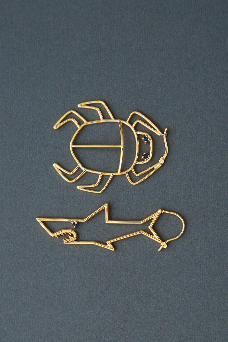 TIBURON ZAFIRO AZUL EARRING MAXI