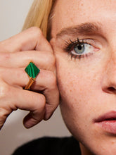 Load image into Gallery viewer, DECO ROMBO MALACHITE RING

