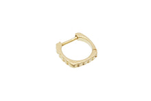 Load image into Gallery viewer, Gold mini hoop earring with a zig-zag finish
