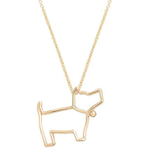 Load image into Gallery viewer, Gold chain necklace with dog shaped pendant
