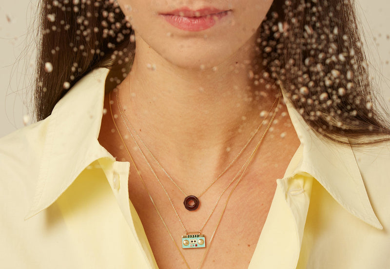 DONUT BOSTON CREAM NECKLACE