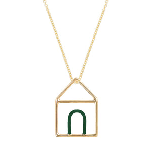 CASITA ENAMEL GREEN NECKLACE