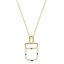 Load image into Gallery viewer, Gold chain necklace with stracciatella ice pop pendant
