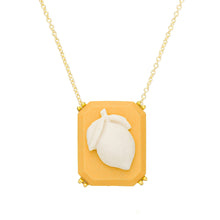 Load image into Gallery viewer, Gold chain necklace with lemon porcelain cameo

