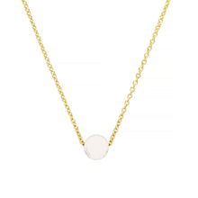 Load image into Gallery viewer, Gold chain necklace with a full moon shaped white coral
