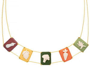 CAMEO MULTICOLOR EGGPLANT NECKLACE