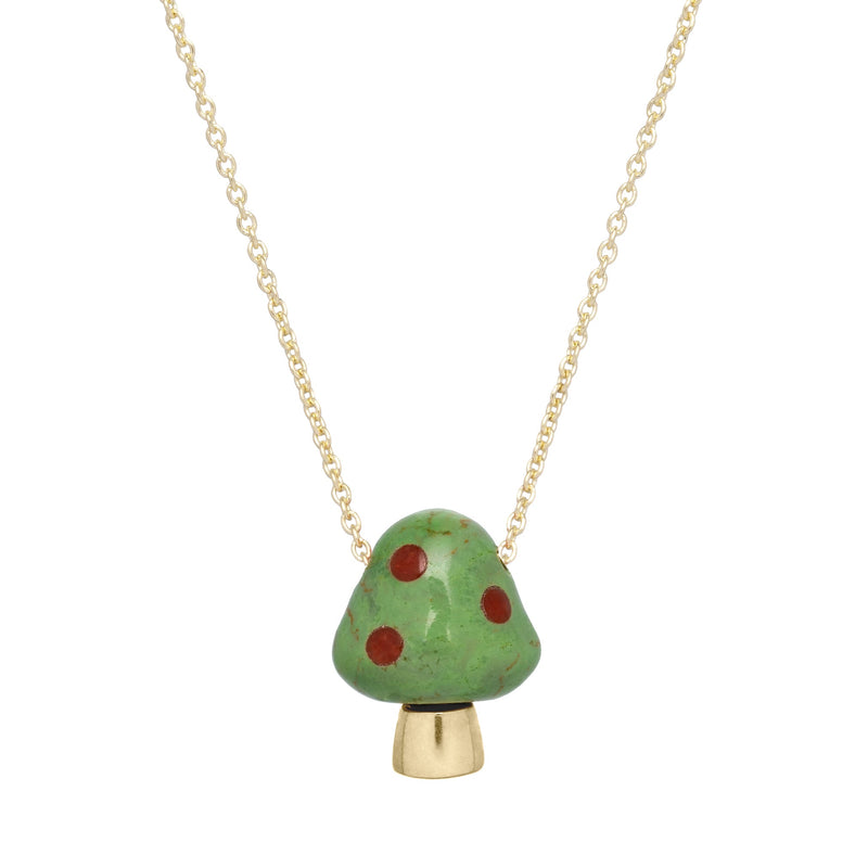 L'AMANITA GREEN + RED NECKLACE