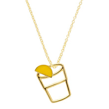 Load image into Gallery viewer, Gold chain necklace with tequila shot shaped pendant
