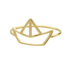 Load image into Gallery viewer, Little boat gold shaped ring
