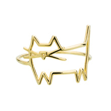 Load image into Gallery viewer, Cat shaped gold ring
