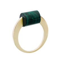 Load image into Gallery viewer, DECO CILINDRO MALACHITE RING
