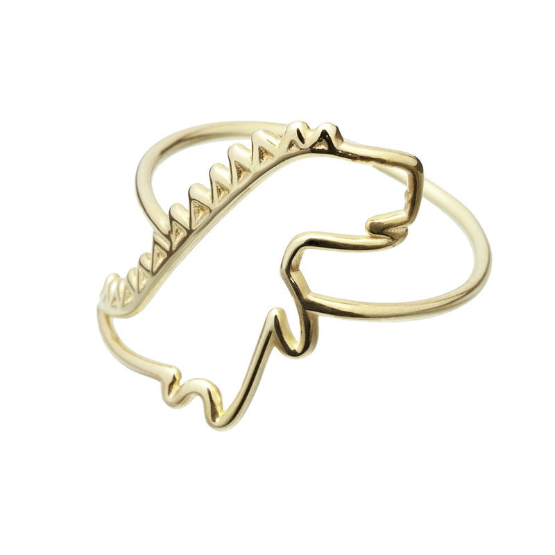 Dinosaur shaped gold ring