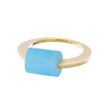 Load image into Gallery viewer, DECO CILINDRO BLUE AGATE RING
