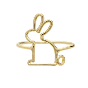Gold rabbit shaped ring