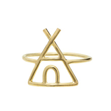 Load image into Gallery viewer, Gold tepee shaped ring
