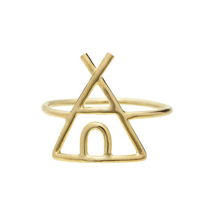 Gold tepee shaped ring