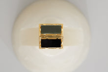Load image into Gallery viewer, Gold square rings with black agate and jasper stones
