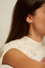 Load image into Gallery viewer, PISTILO CARRÉ BLUE EARRINGS
