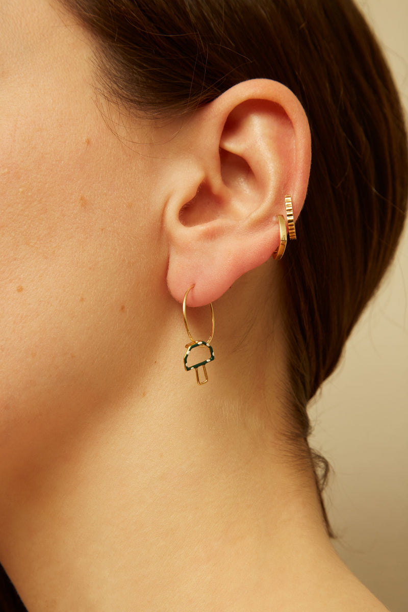 MUSHROOM GREEN EARRING CIRCLE